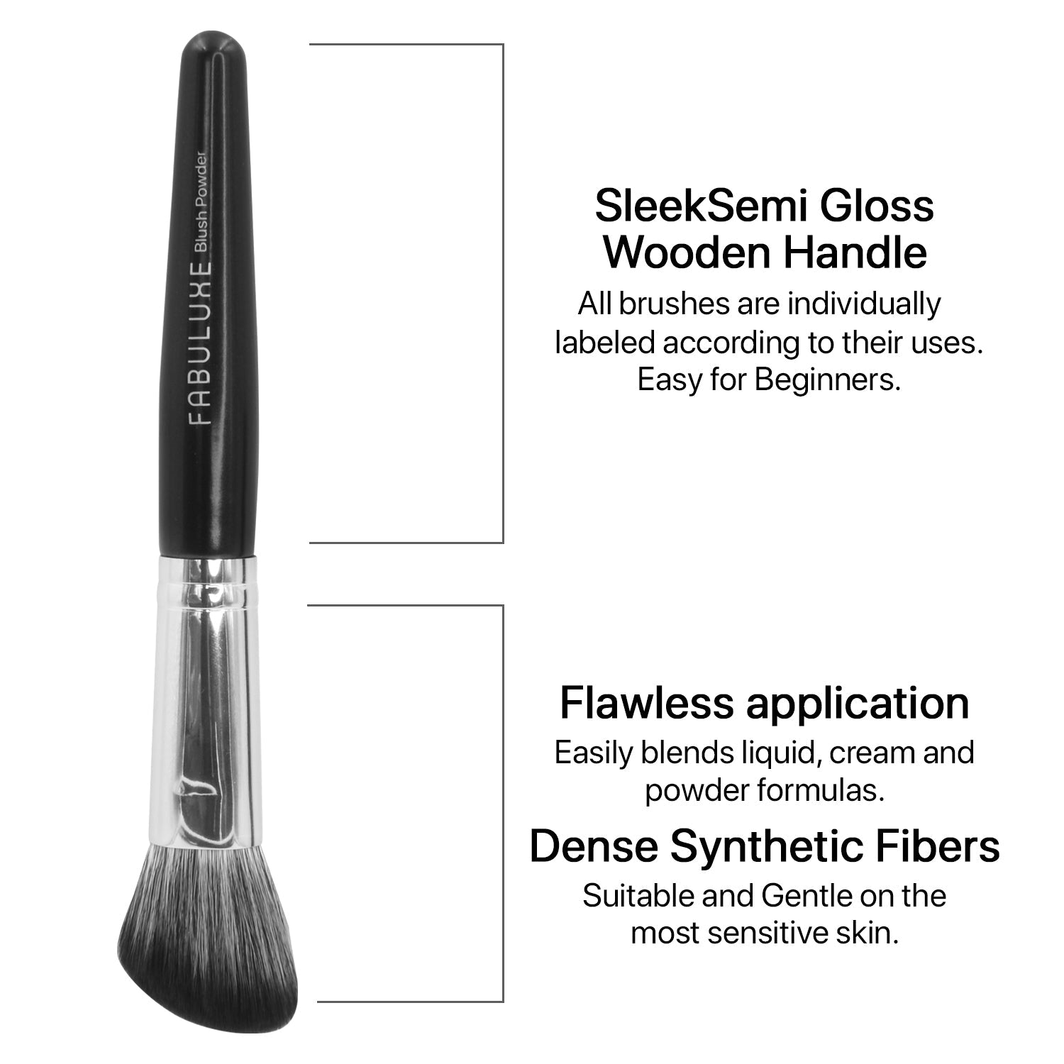 FABULUXE Makeup Brushes Set 12Pcs Professional Makeup Brushes Premium Synthetic Blending Face Powder Blush Concealers Eye Shadows Make Up Brushes Kit With Case (12, Silver) - Fabuluxe Group Australia Pty Ltd